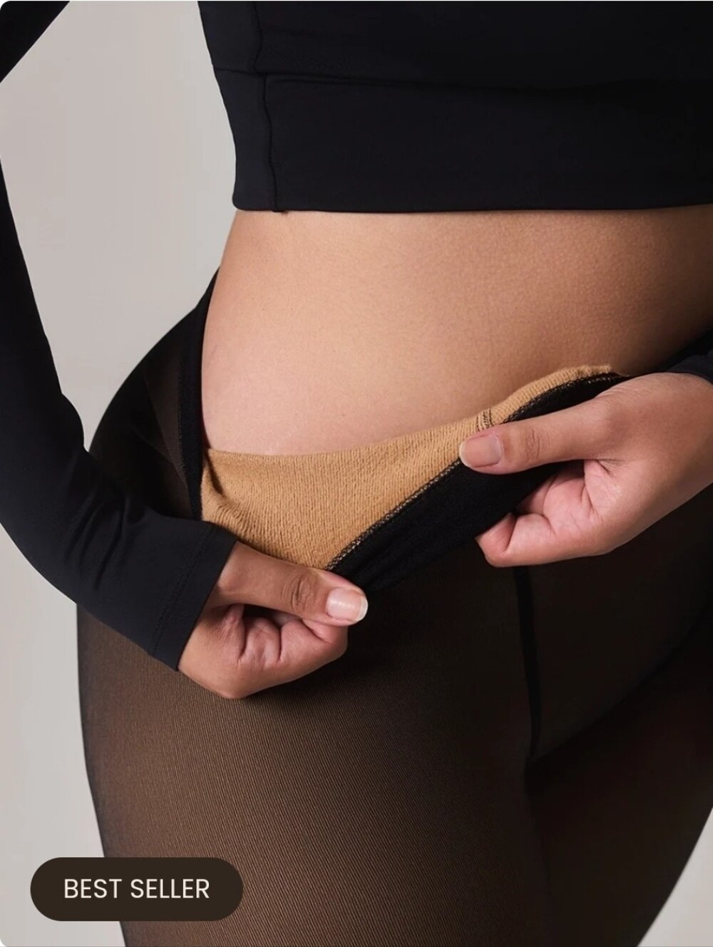TOAST Warm Fleece Tights | Sheer Look with Cozy Lined High-Waist Fit NOOSH